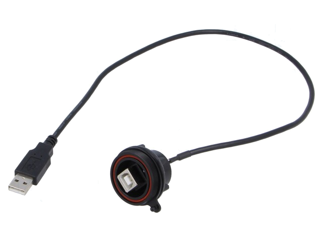 Connector: USB B; contact; PIN: 4; gedraaid; USB Buccaneer; IP68 Connector: USB B; contact; PIN: 4; gedraaid; USB Buccaneer; IP68